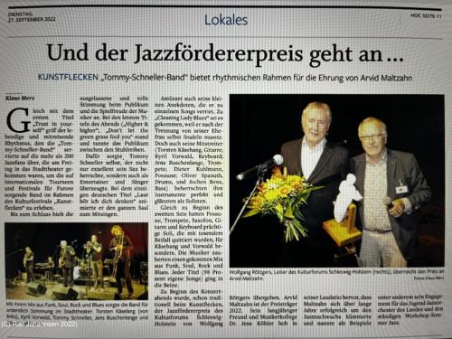 Kunstflecken 2022 Tommy Schneller Band im Theater der Stadthalle Neumuenster